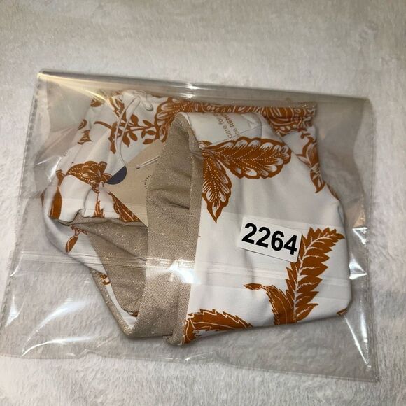 Maaji Reversible Bikini Bottom Tropical Pattern Gold Sparkle Small NWT - Picture 7 of 7